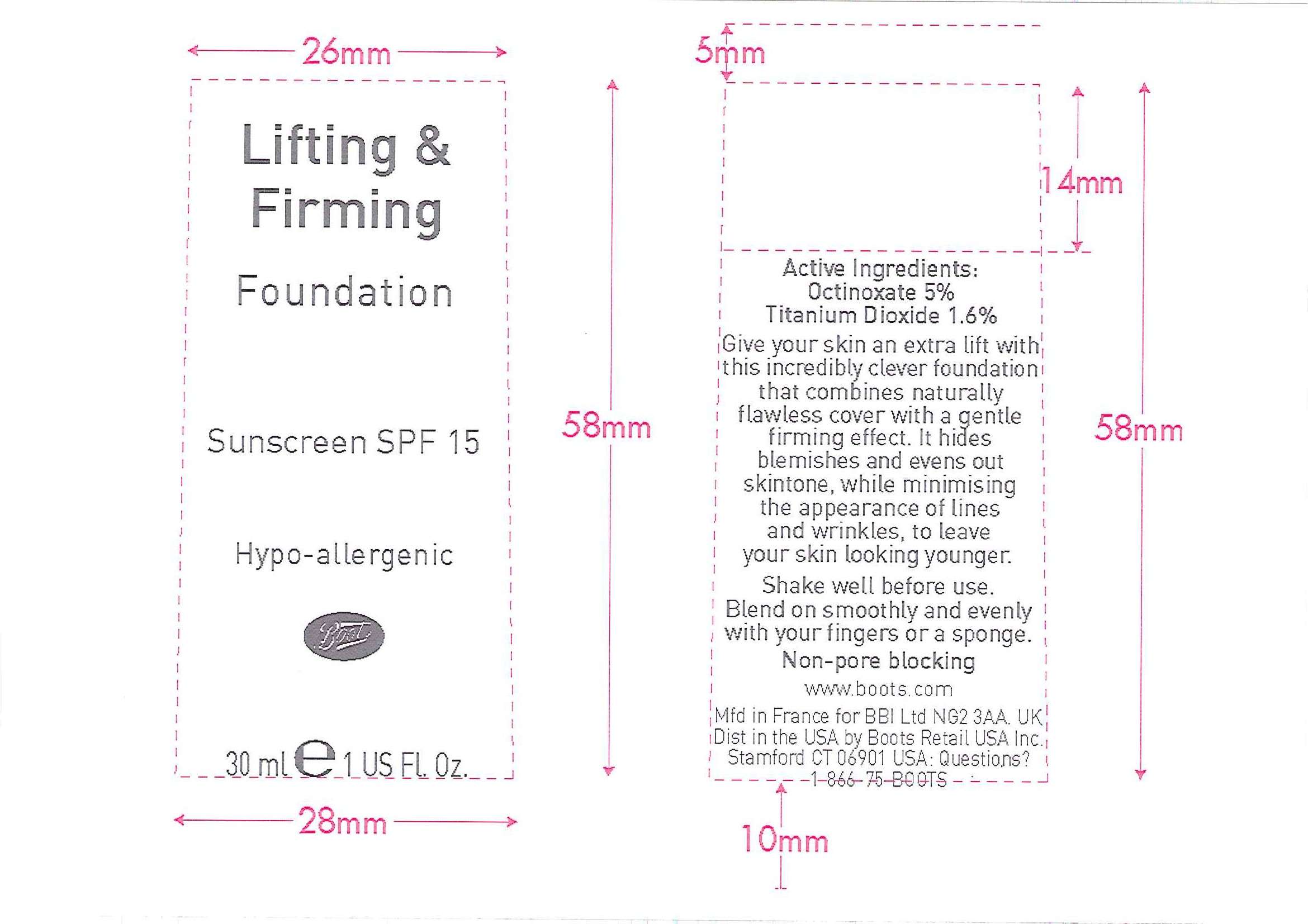 No7 Lifting and Firming Foundation Sunscreen SPF 15  Almond